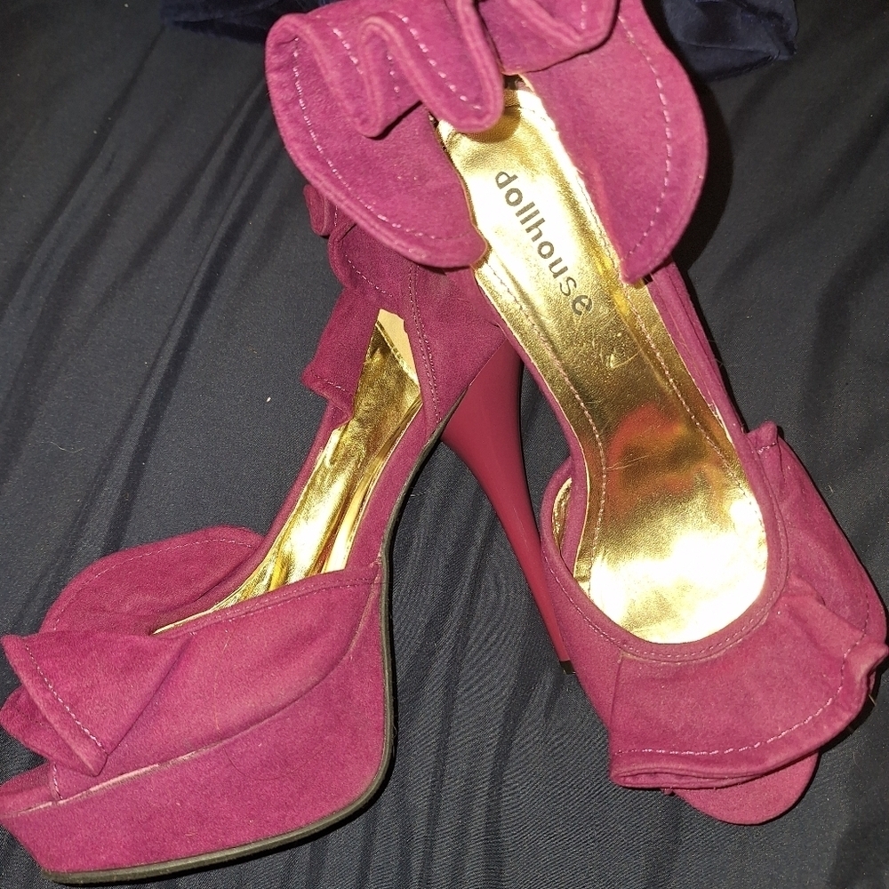 Dollhouse Pink Peep Toe Heels Size 9 - Picture 3 of 5